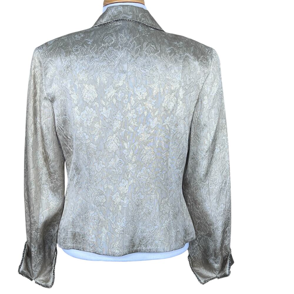Cache’ Women’s Champagne Color Jacket w/Gold Metallic Thread & Bronze Beads Med - Picture 9 of 13
